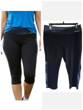 Eddie Bauer women's black capri workout leggings size large